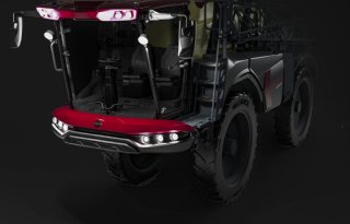 Cabine voorop bij zelfrijdende Arex-veldspuit van Hardi